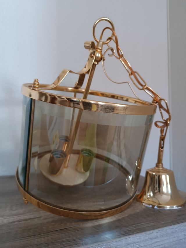 Lampara colgante dorada 3 luces