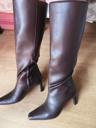 Botas tacón mujer marrones - 37