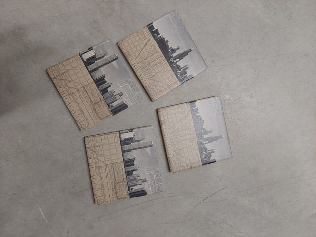 4 Posavasos Chicago Skyline