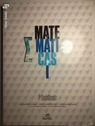 Matemáticas 1°bachillerato editex