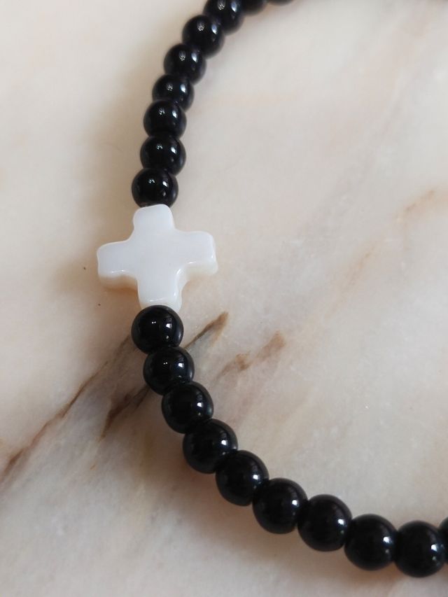 Pulsera Obsidiana-Nácar