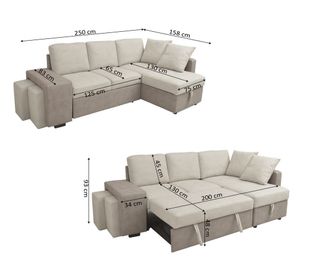 SOFA - CAMA #stacy + 2 butacas + arcon POLIPIEL