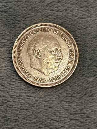 Moneda 25 pesetas España 1957 Franco