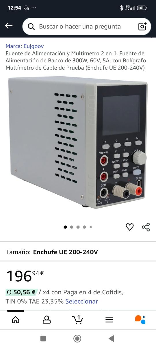 Fuente Alimentación+Multímetro Eujgoov