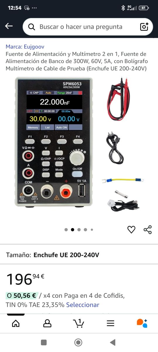 Fuente Alimentación+Multímetro Eujgoov