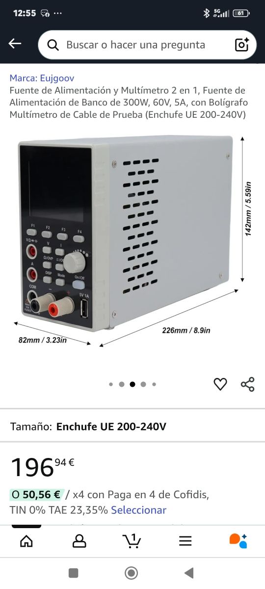 Fuente Alimentación+Multímetro Eujgoov