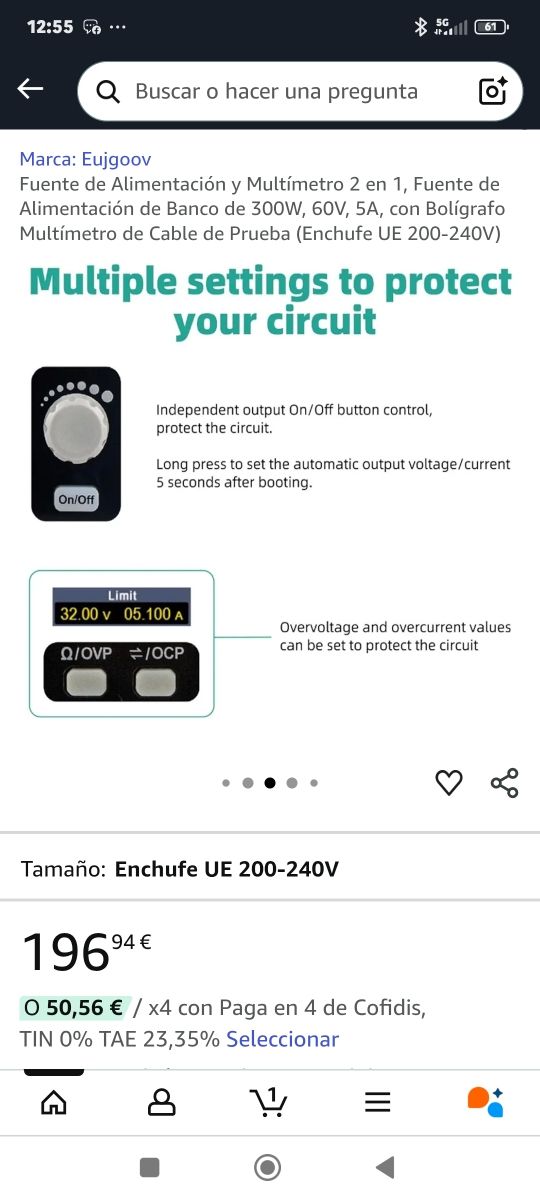 Fuente Alimentación+Multímetro Eujgoov
