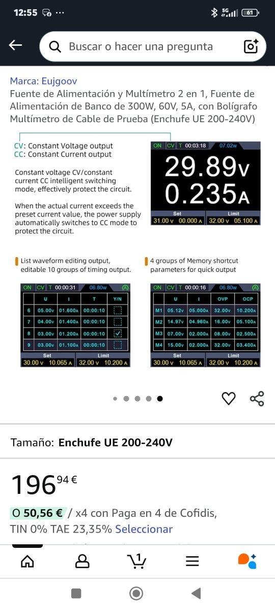 Fuente Alimentación+Multímetro Eujgoov