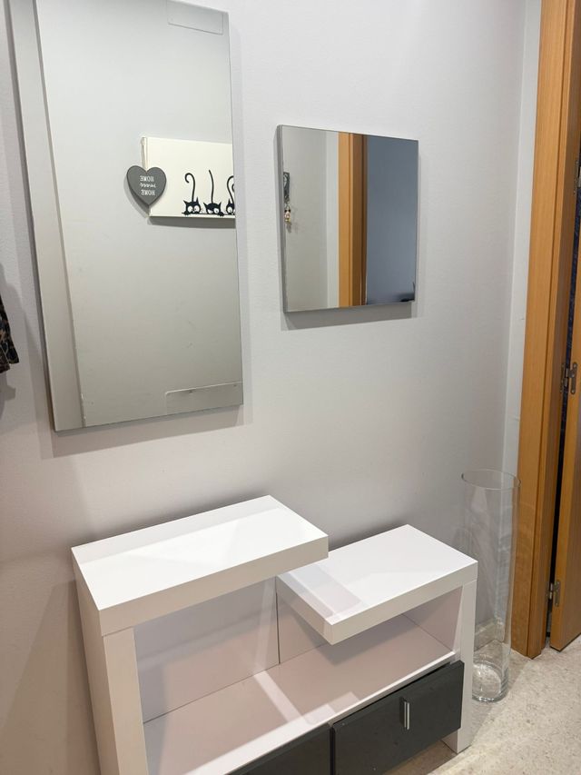 Mueble recibidor blanco+ espejo