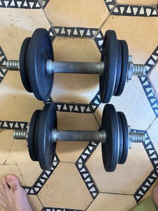 Mancuernas Decathlon - 16kg de Disco + Barras.