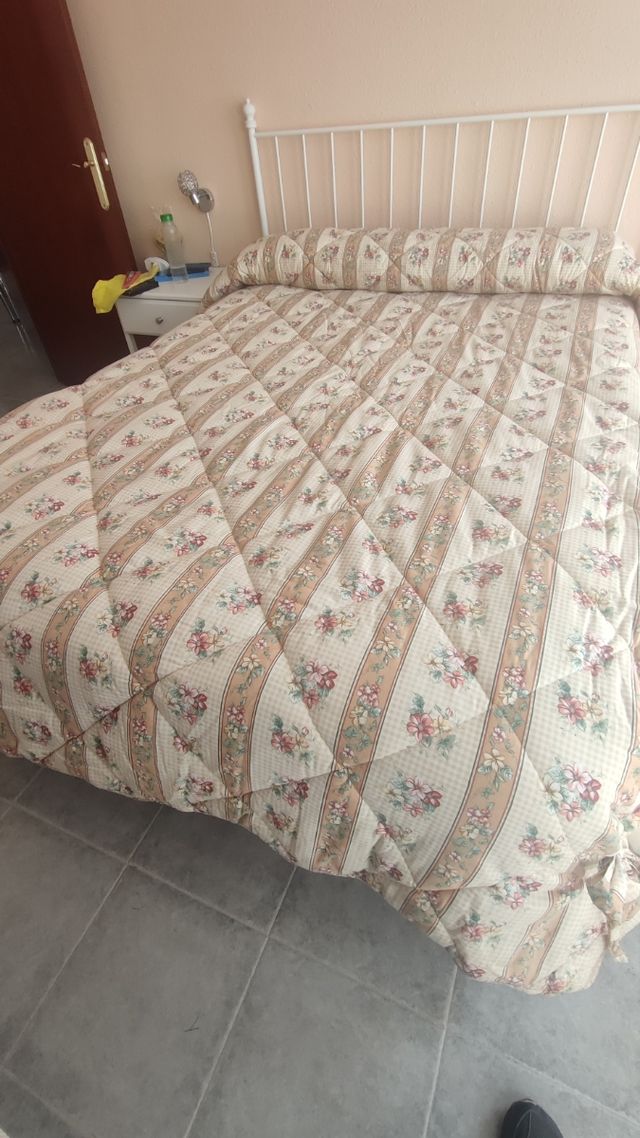Colcha cama 135cm beige-marrón