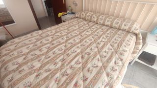 Colcha cama 135cm beige-marrón