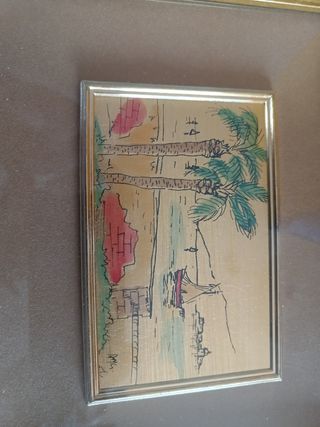 Quadro vintage con paesaggio