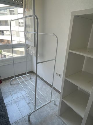 Perchero ropa blanco metal