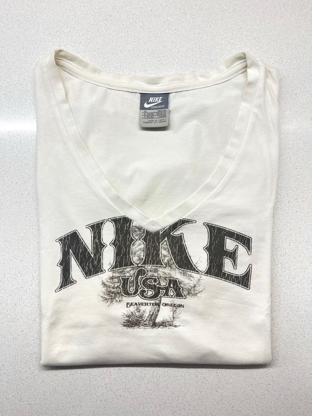 T-shirt Nike USA colore bianco donna 95% cotone