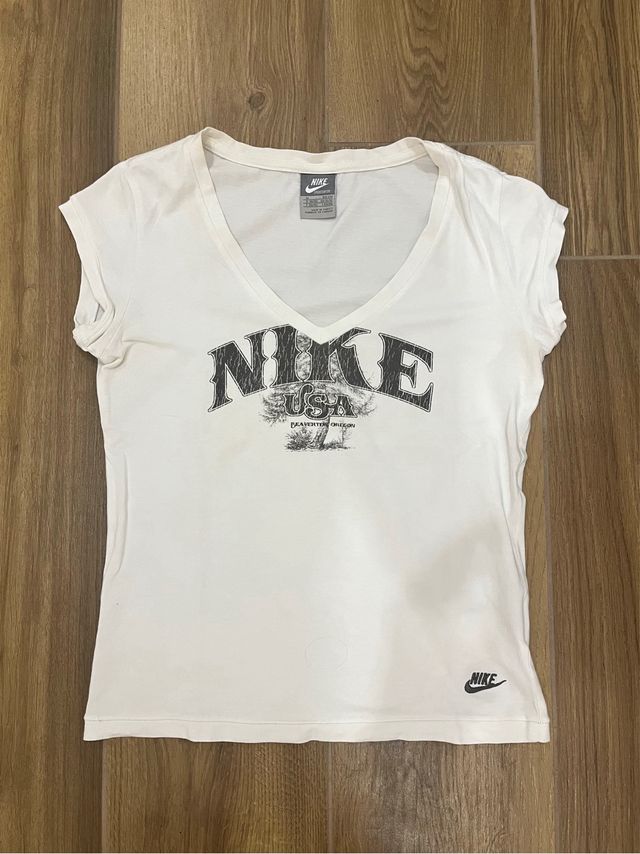 T-shirt Nike USA colore bianco donna 95% cotone