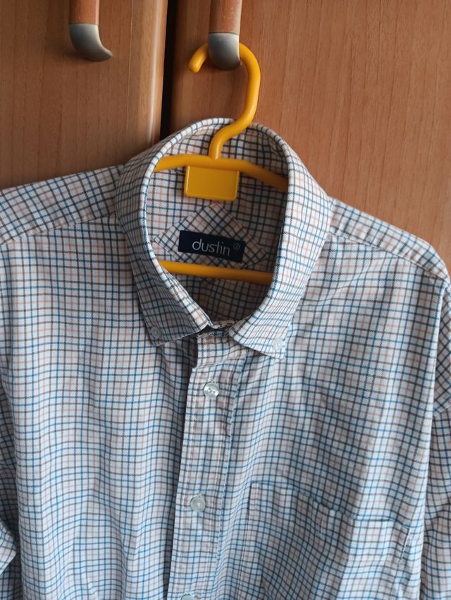 Camisa Dustin cuadros beige-azul
