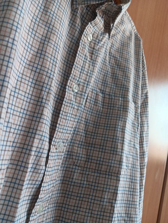 Camisa Dustin cuadros beige-azul