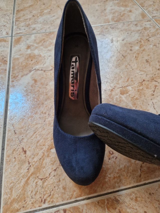 Zapatos tacón Tamaris azules 36