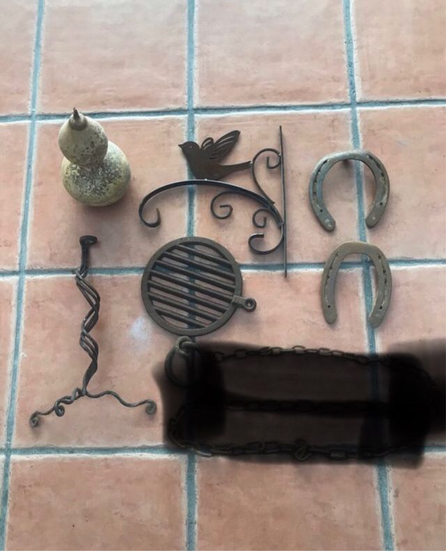 Lote Portavela ,Calabaza, herraduras forja hierro