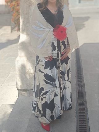 Vestido Fiesta ByN plumas con bolso SOLO ENVÍO 