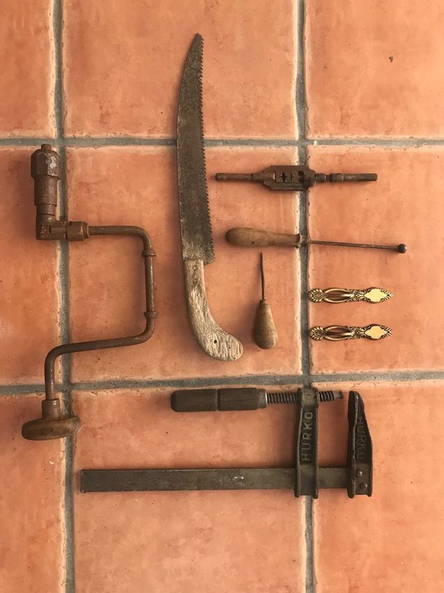 lote de Antiguas herramientas de taller hierro