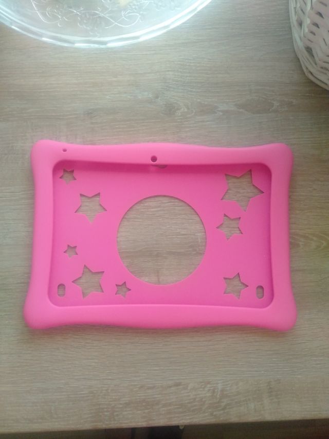 Funda tablet rosa con estrellas