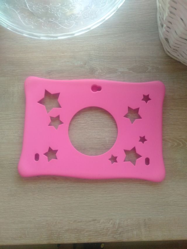 Funda tablet rosa con estrellas