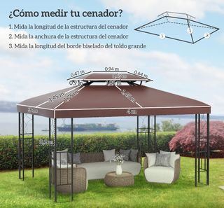 Tetto gazebo marrone 4x3