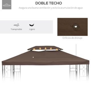 Tetto gazebo marrone 4x3
