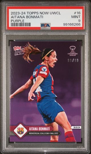 Cromo numerado UWCL Aitana en PSA 9