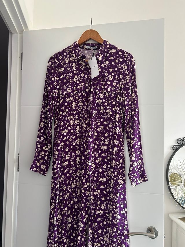 Vestido midi morado XS - Nuevo