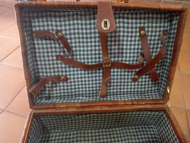 Cesta picnic mimbre marrón