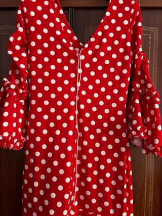 Traje Flamenco lunares rojo-blanco