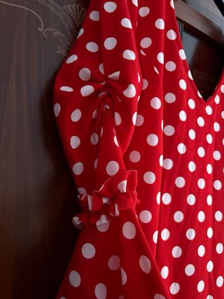 Traje Flamenco lunares rojo-blanco