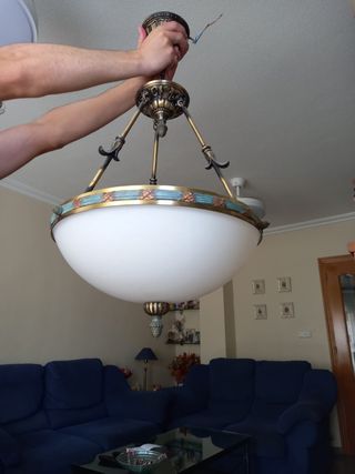 Lampara techo vintage dorada