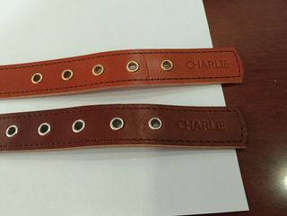 Collar piel curtida sin químico personalizado 