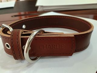 Collar piel curtida sin químico personalizado 