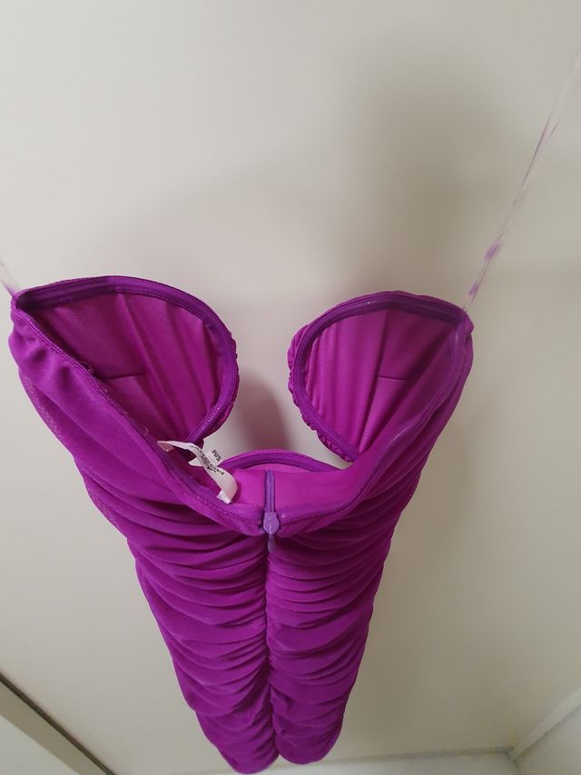 Vestito corto viola