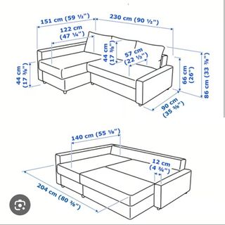 Sofá cama Friheten chaise longue gris