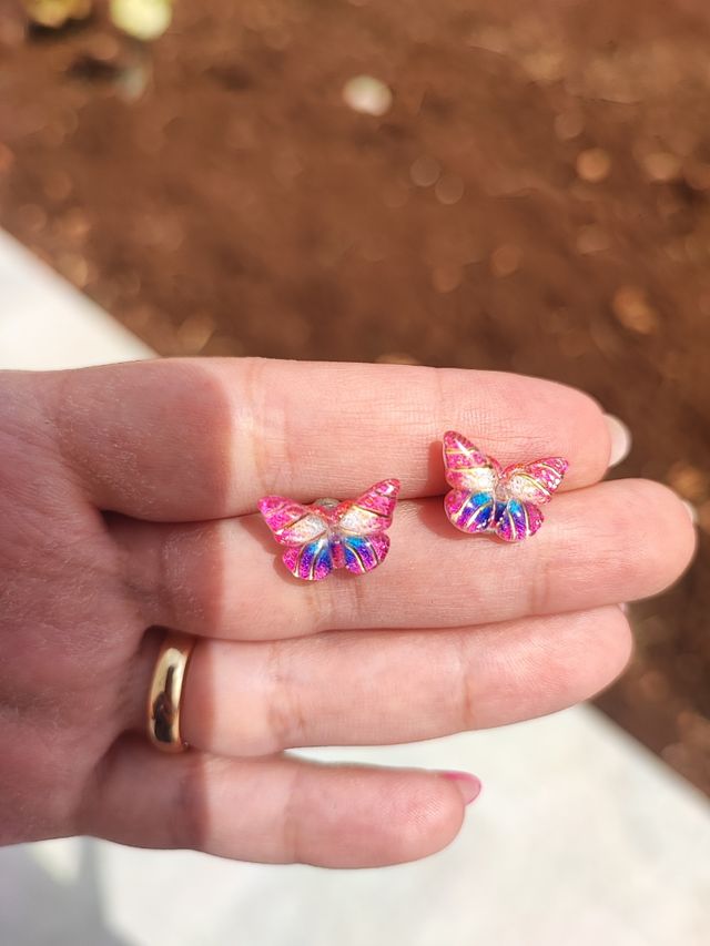 Orecchini Farfalla Rosa Multicolore