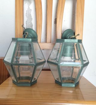 2 Lamparas forja vintage - verde