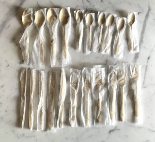 21 posate in acciaio inox colore oro a specchio