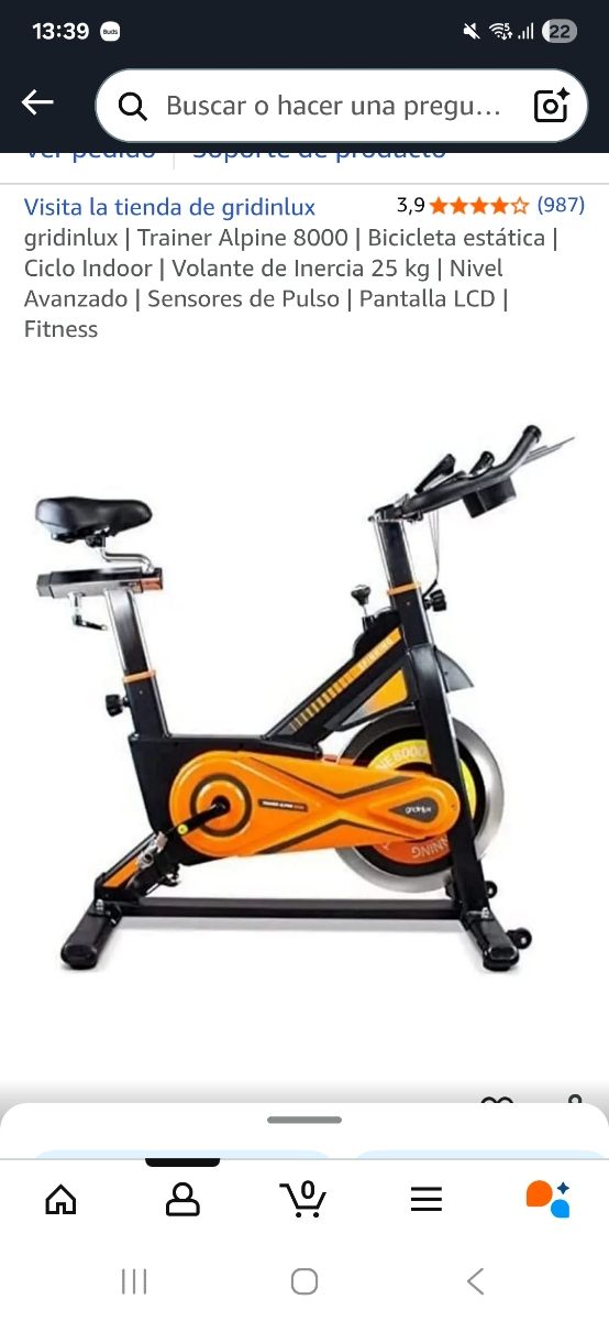 Bicicleta estática gridinlux Trainer Alpine 8000