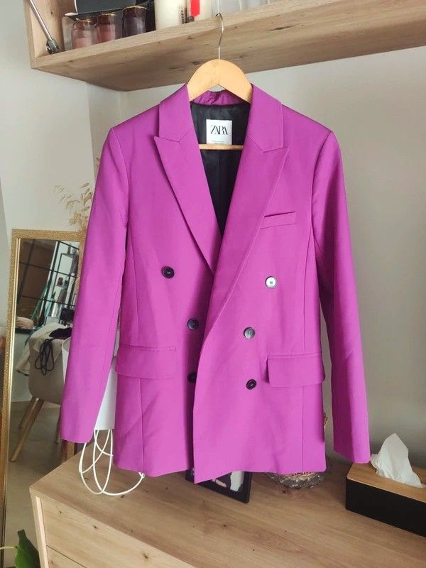 Blazer americana Zara morado corte masculino