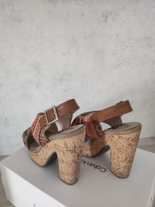 Sandalias tacón multicolor