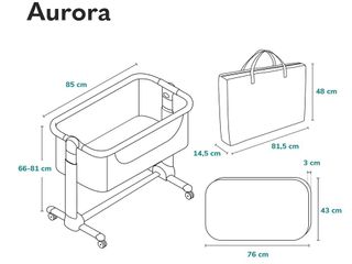 Cuna colecho Lionelo Aurora 3 en 1