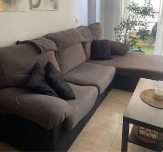 Sofá cama chaise longue gris