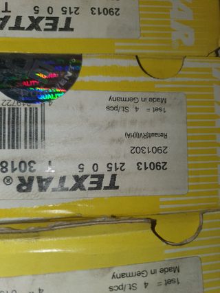 Pastillas freno TEXTAR x4 Renault