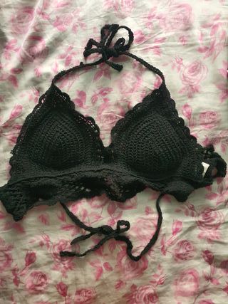 Top crochet negro - bikini